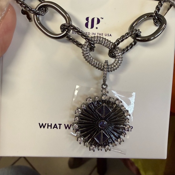 Bomb Party Jewelry - Chic Black and Silver Pendant Necklace